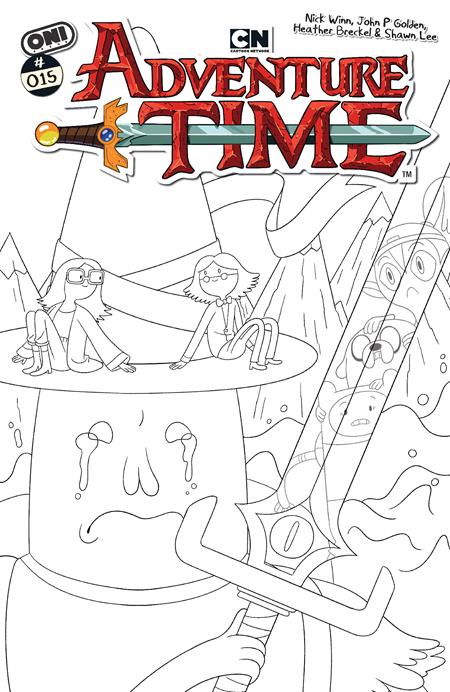 Adventure Time #15 Cover E 1:20 Ratio Nick Winn B&W available at TelComics