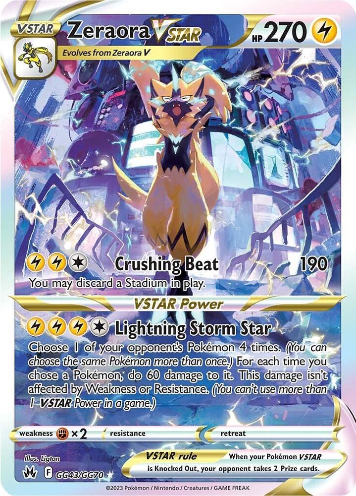 Pokemon - Zeraora VSTAR - SWSH: Crown Zenith: Galarian Gallery (CRZ:GG)