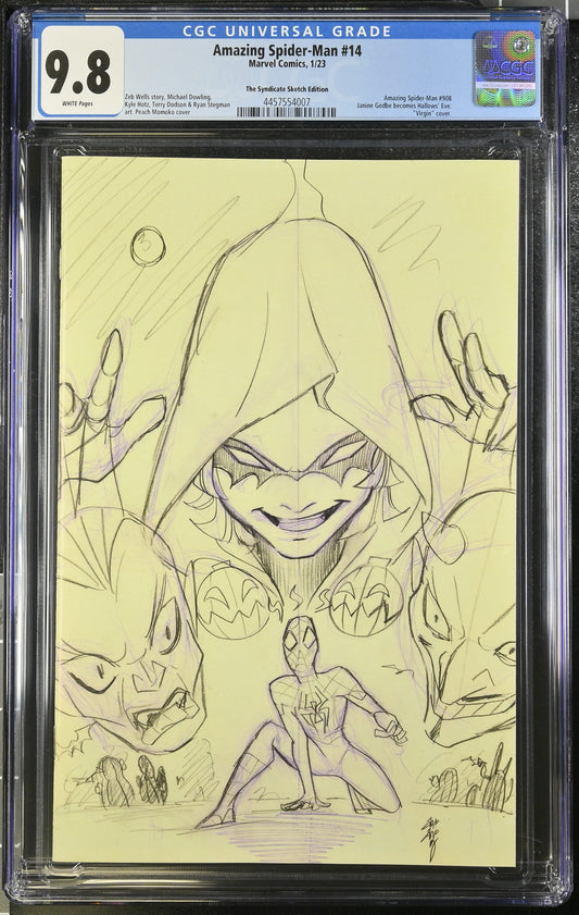 The Amazing Spider-Man #14 Peach Momoko Sketch Virgin CGC 9.8