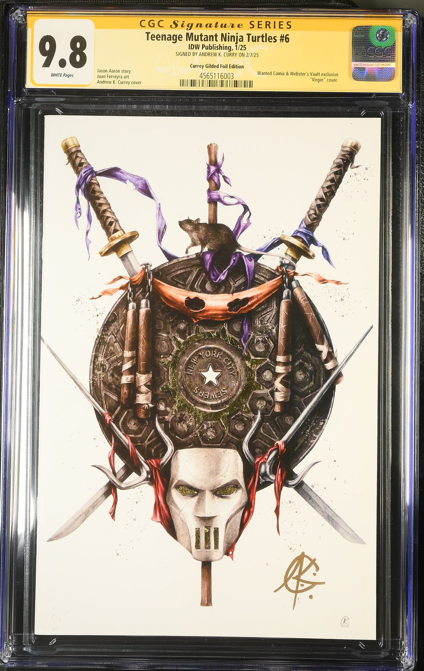 Teenage Mutant Ninja Turtles #6 Megacon Gold Guilded 9.8 CGC