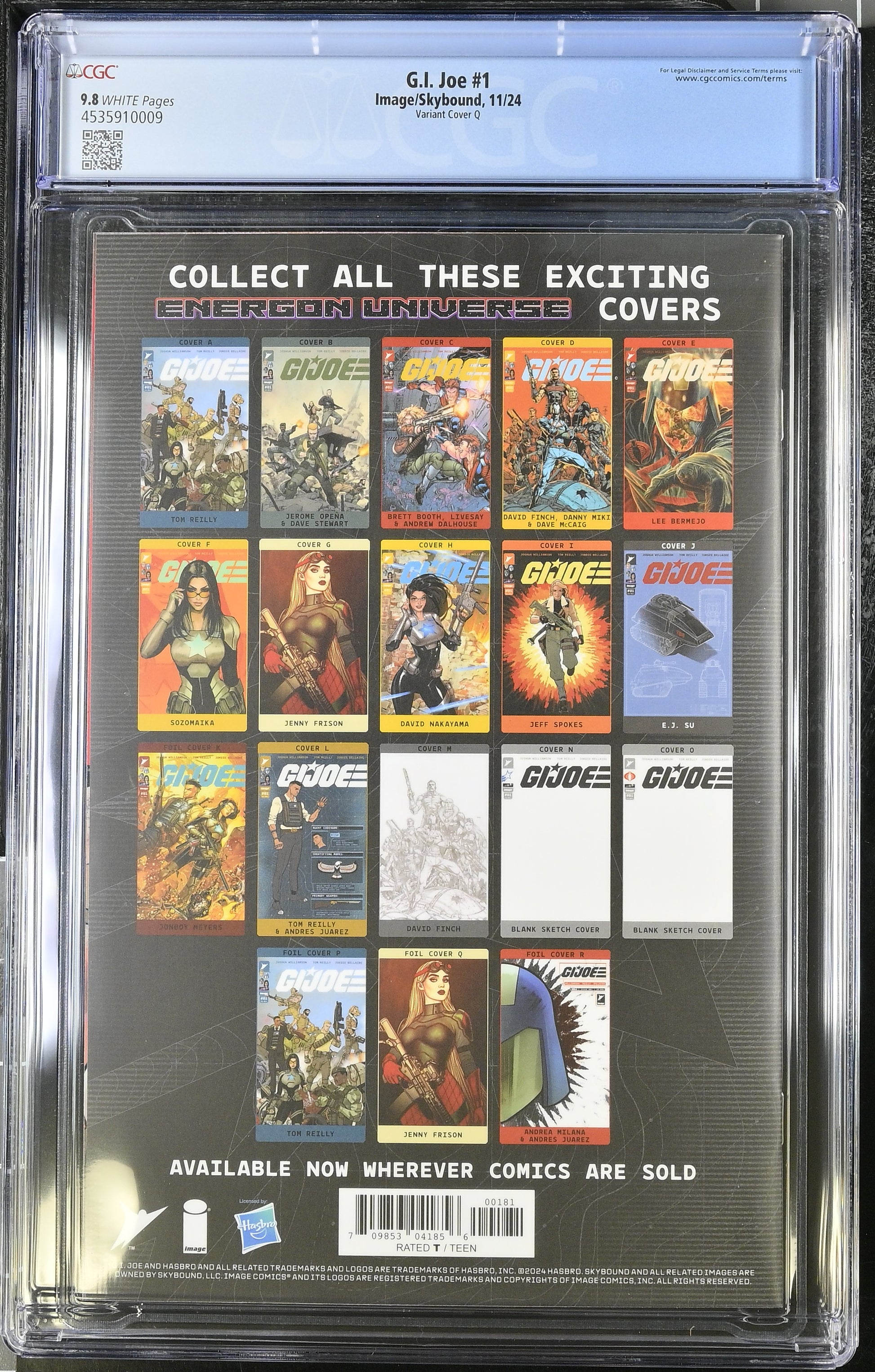 GI Joe #1 Cover Q Jenny Frison Foil Variant CGC 9.8 - Telcomics