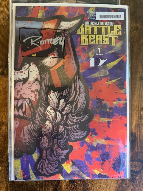 Invincible Battle Beast #1 Cover J Foil Die Cut Signed - Telcomics