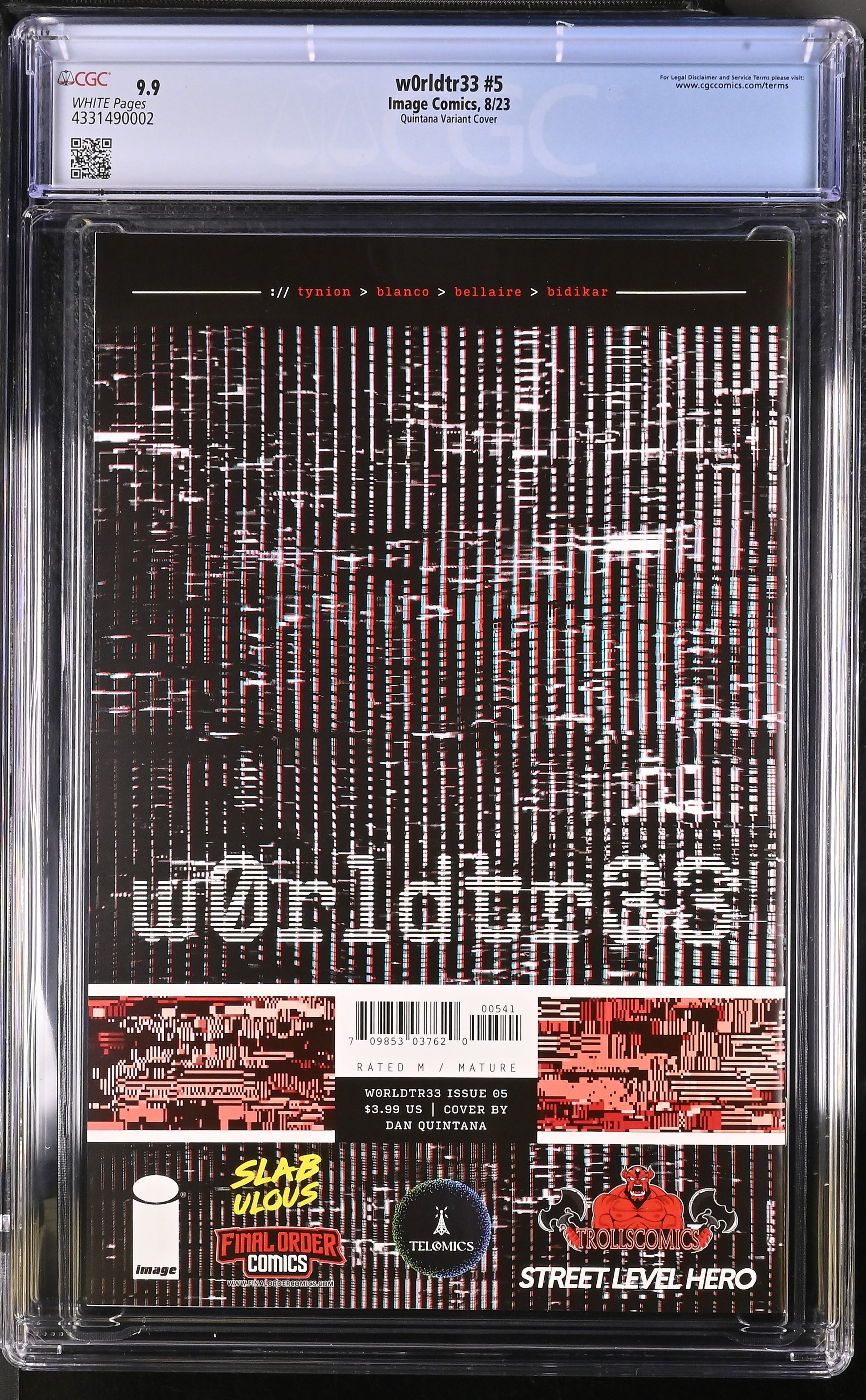 W0rldtr33 #5 - Dan Quintana Exclusive CGC 9.9 - Telcomics