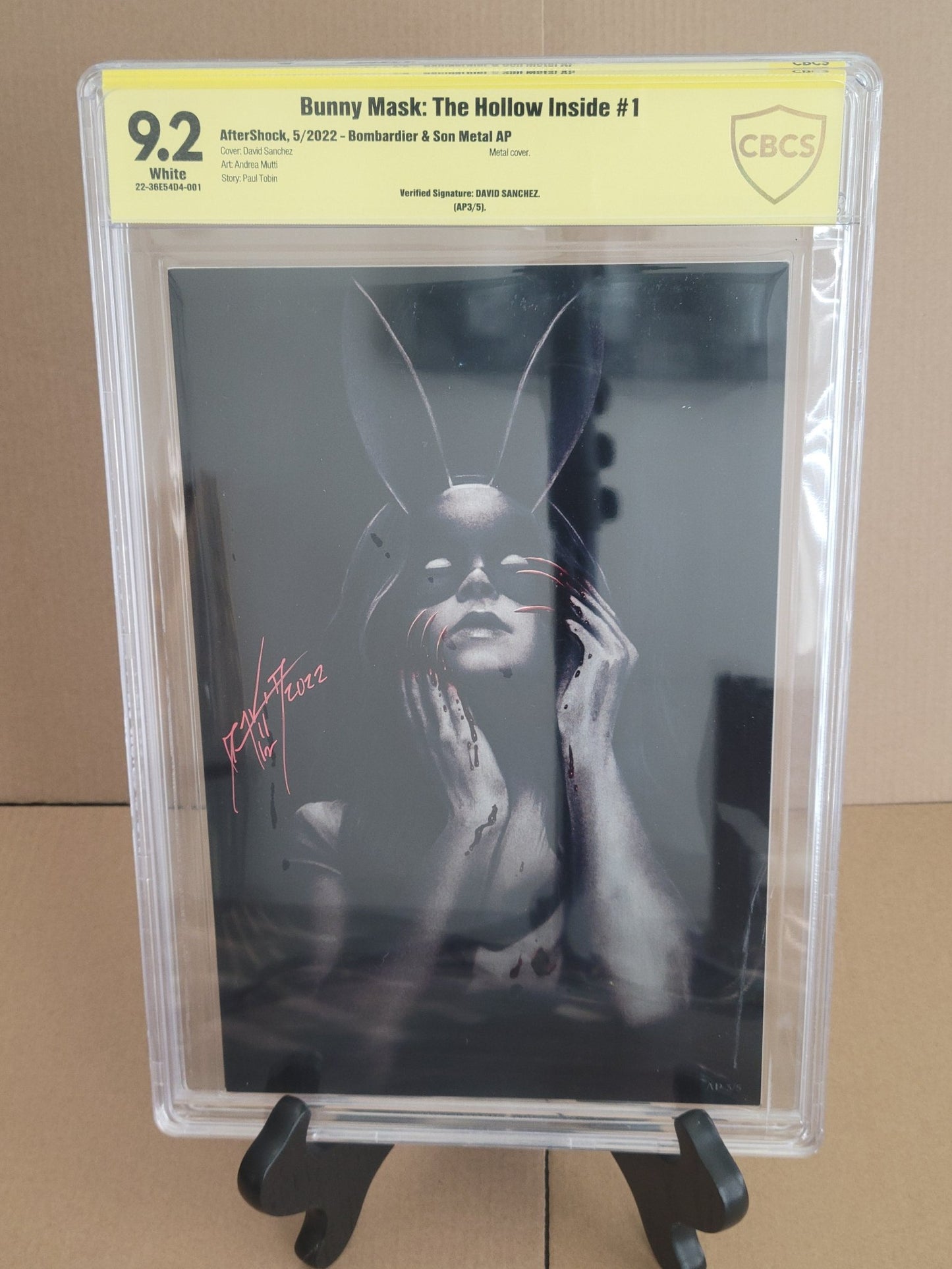 Bunny Mask: The Hollow Inside #1 Metal David Sanchez 9.2 CBCS Yellow Label Artist Print - Telcomics