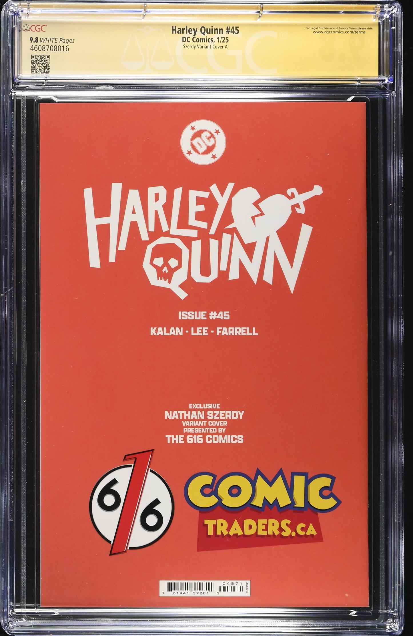 Harley Quinn #45 Signed by Nathan Szerdy CGC 9.8