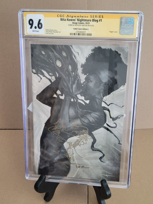 Nita Hawes' Nightmare Blog #1 Rabbit Comics Signed & Remarked CGC 9.6 Yellow Label - Telcomics