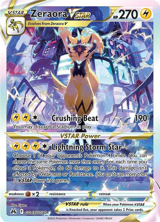 Pokemon - Zeraora VSTAR - SWSH: Crown Zenith: Galarian Gallery (CRZ:GG) available at TelComics