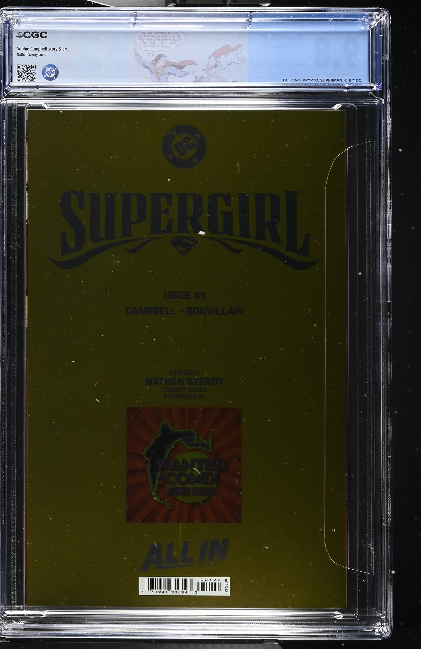 Supergirl #1 Nathan Szerdy Wanted Comix Exclusive Foil CGC 9.8