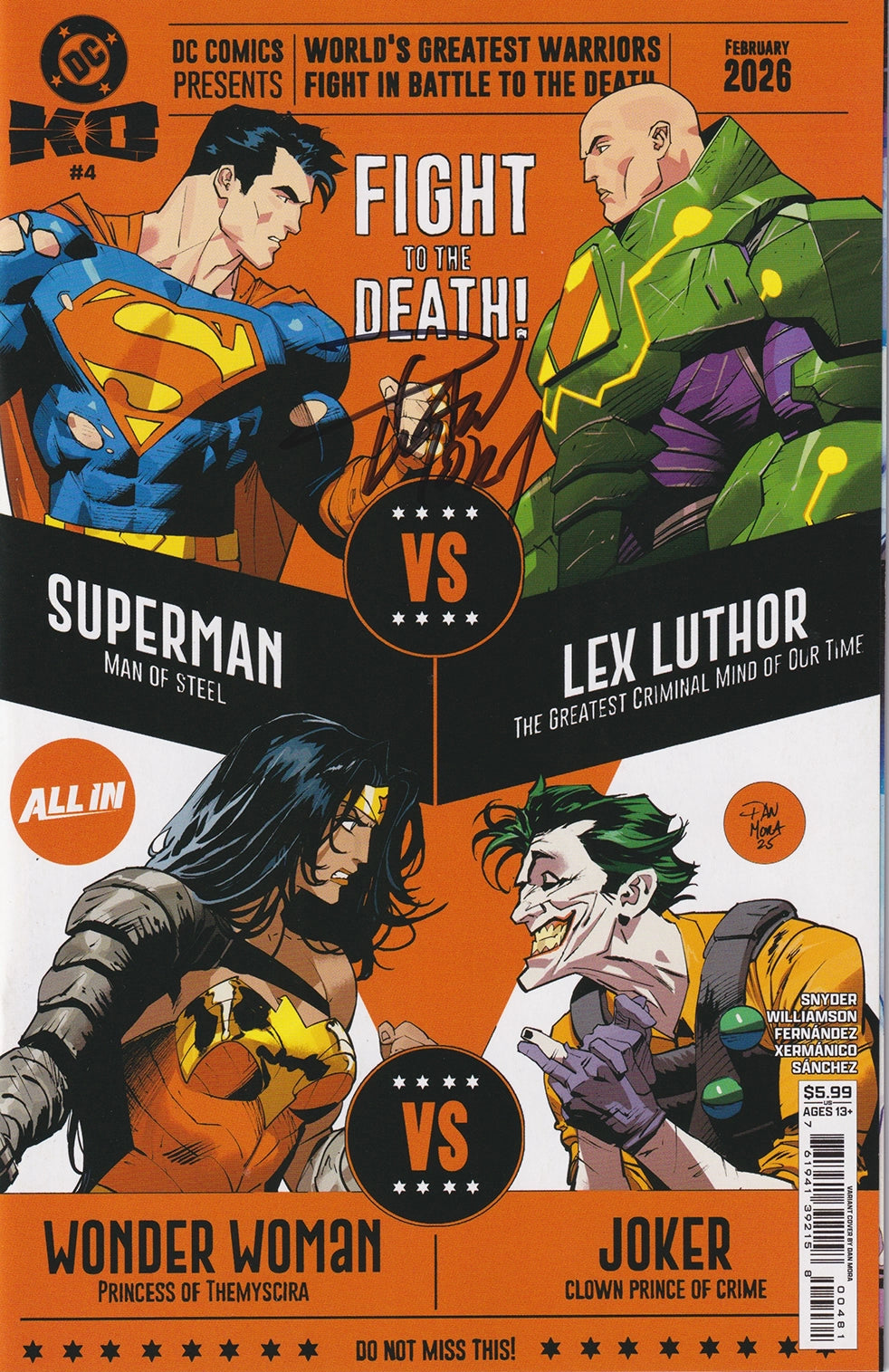 DC K.O. #4 Cover G Dan Mora Signed