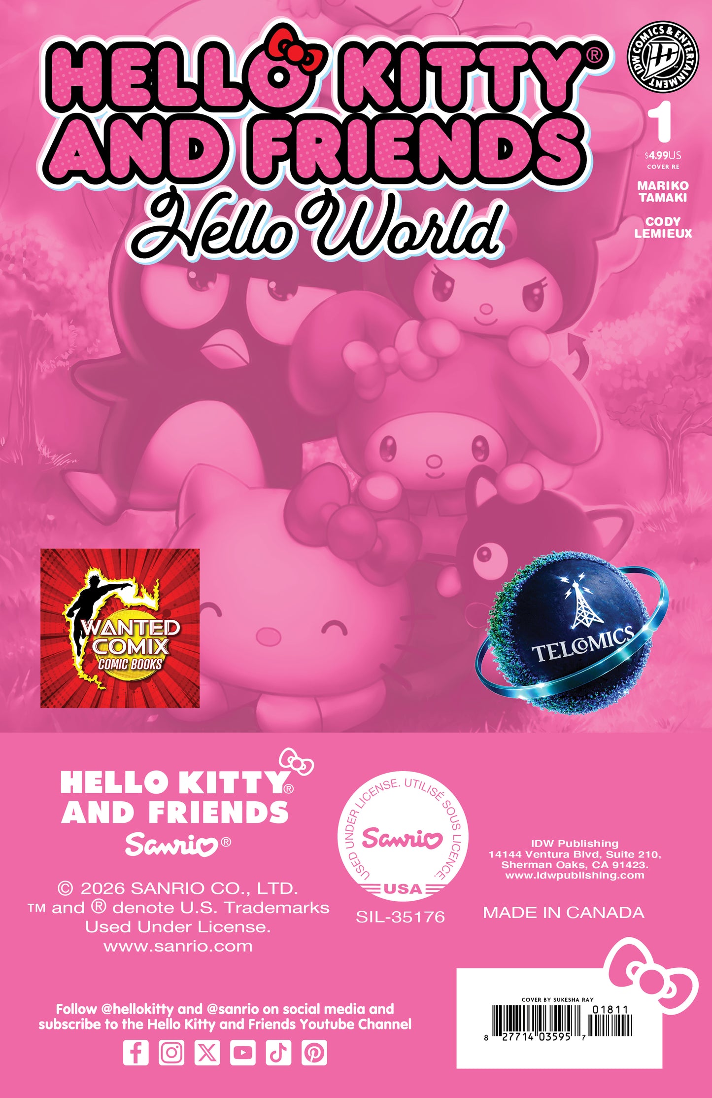 Hello Kitty and Friends: Hello World! #1 TelComics Sukesha Ray PreSale 8/15