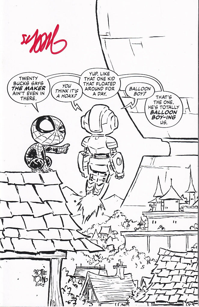 The Ultimate End Game #1 Skottie Young Signed 1:100 B&W Virgin Variant