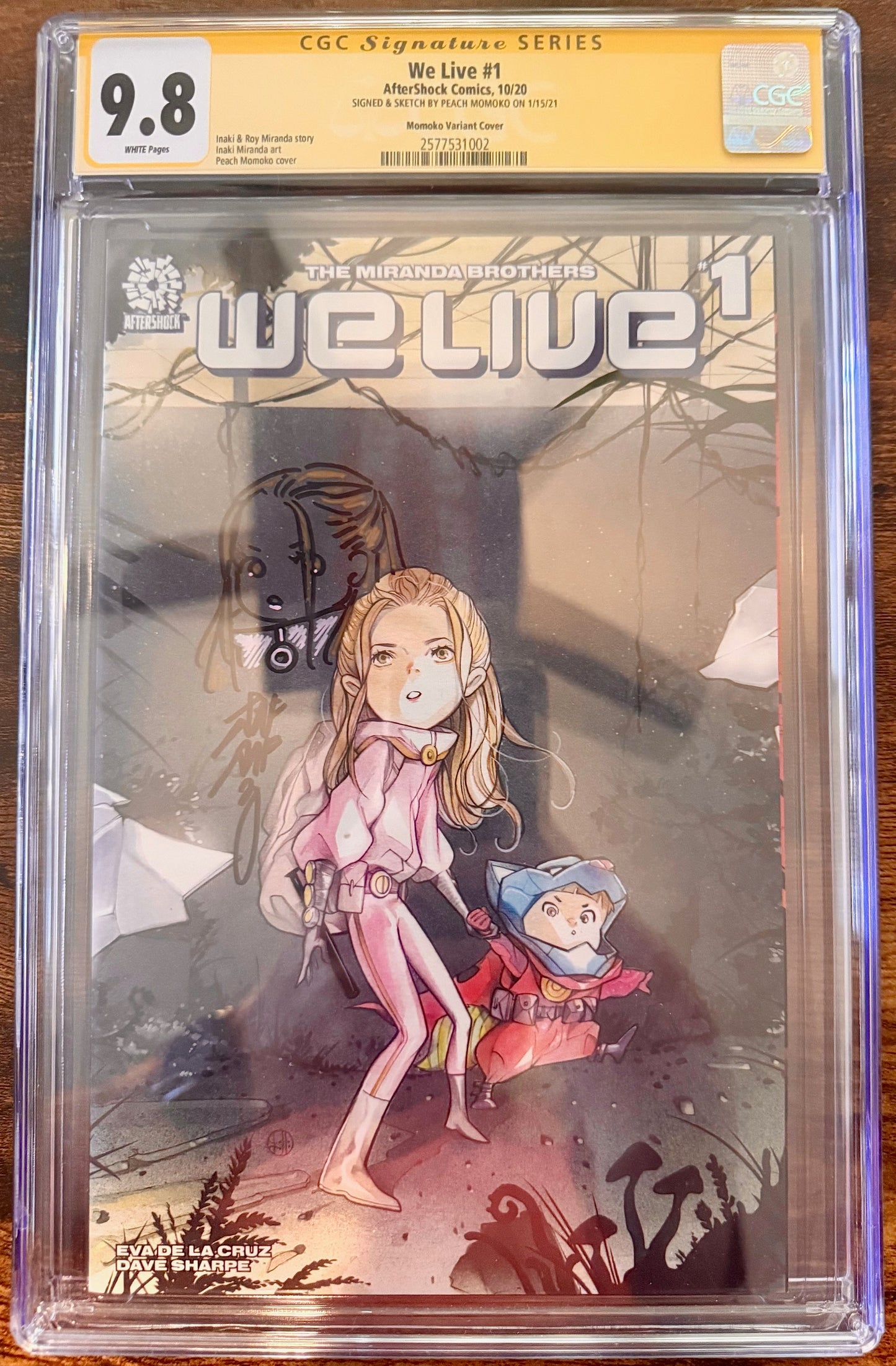We Live #1 Peach Momoko Signature Series + Sketch CGC 9.8