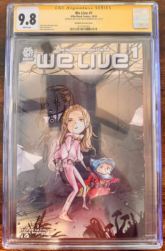 We Live #1 Peach Momoko Signature Series + Sketch CGC 9.8