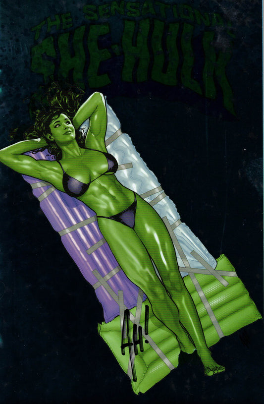 Sensational She-Hulk #1 Adam Hughes Foil Signed - Telcomics