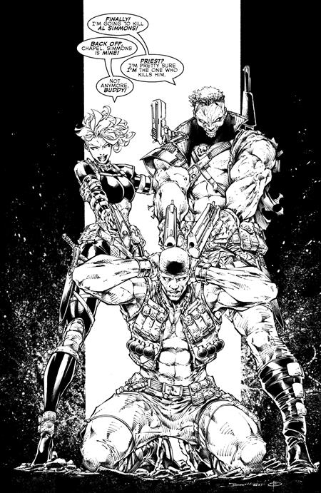 Spawn #370 Cover D Brett Booth Youngblood Team Up B&W Virgin